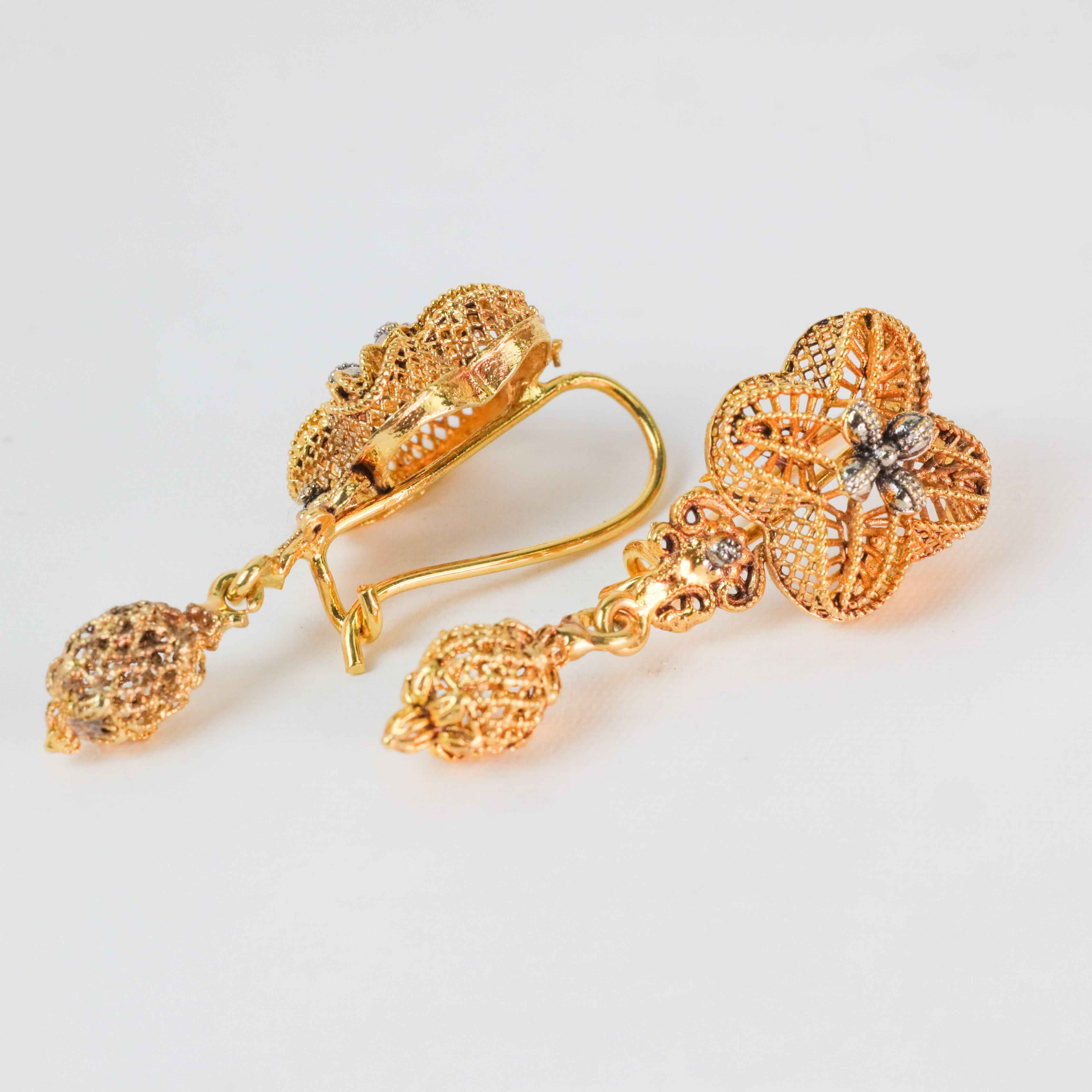 Gold Plated Dangle Drop Earrings