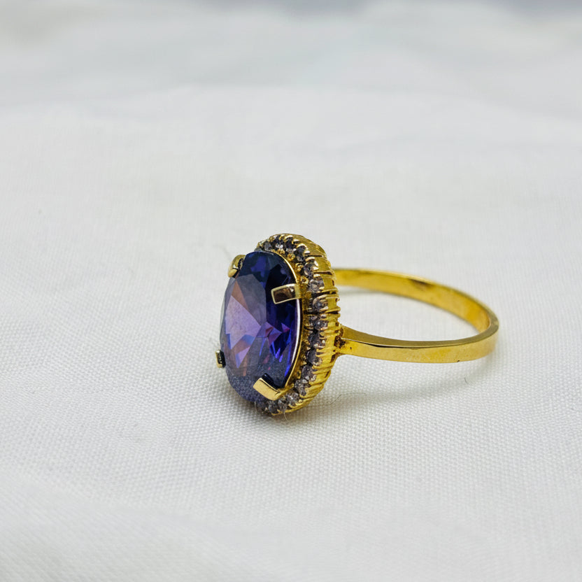 Imperial purple Oval stone Ring