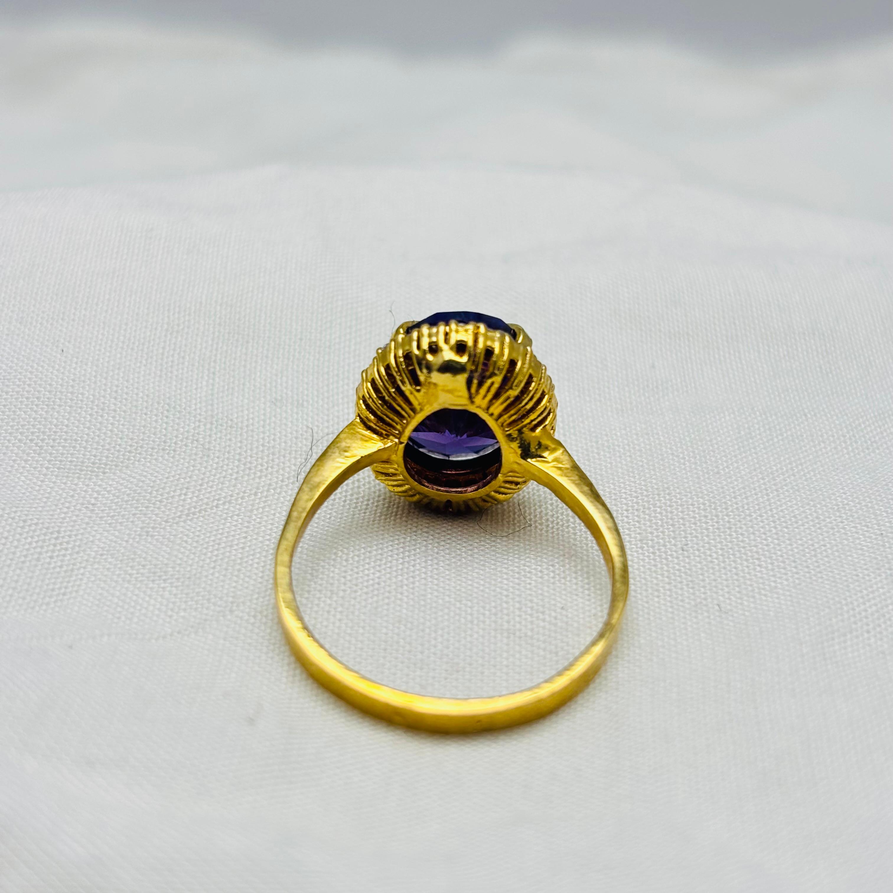 Imperial purple Oval stone Ring