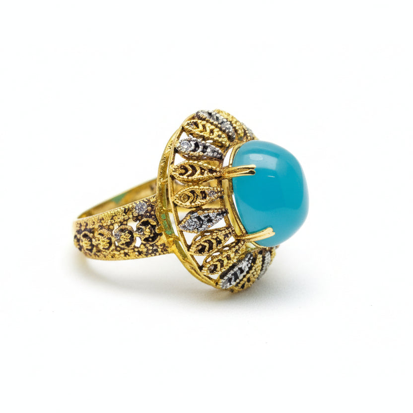 Lab crystal stone ring