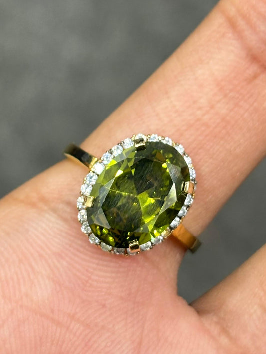 Gold plated Peridot stone Ring