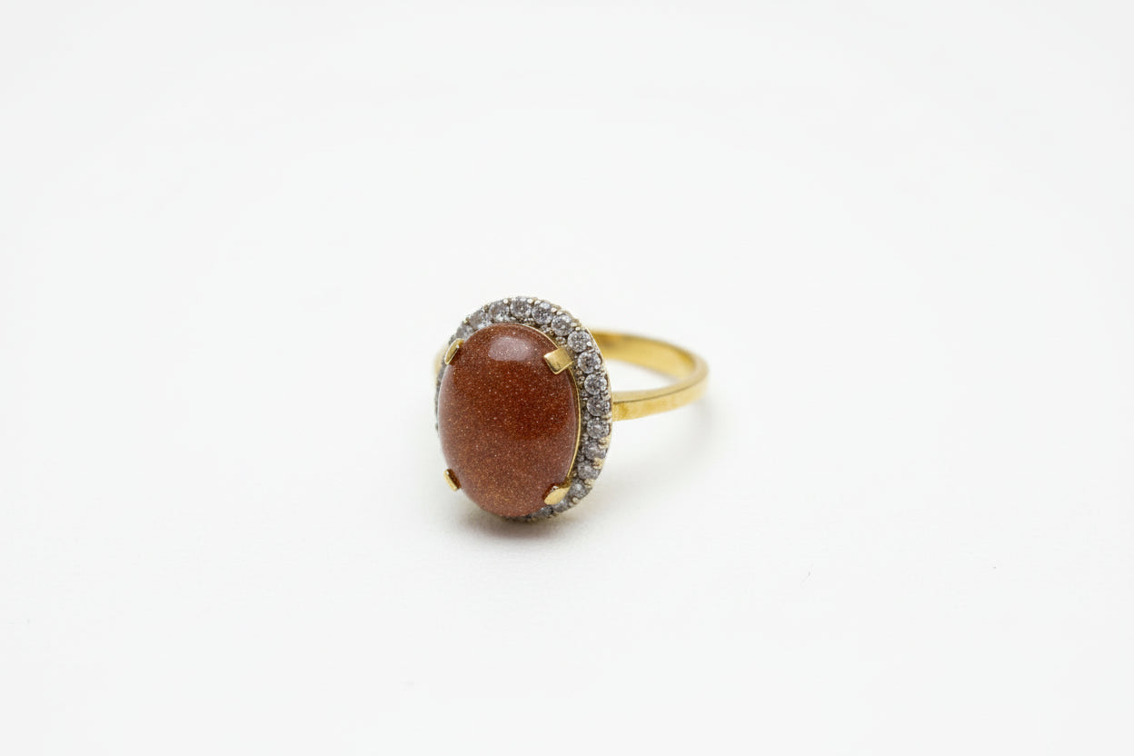 Gold plated sangstar stone ring