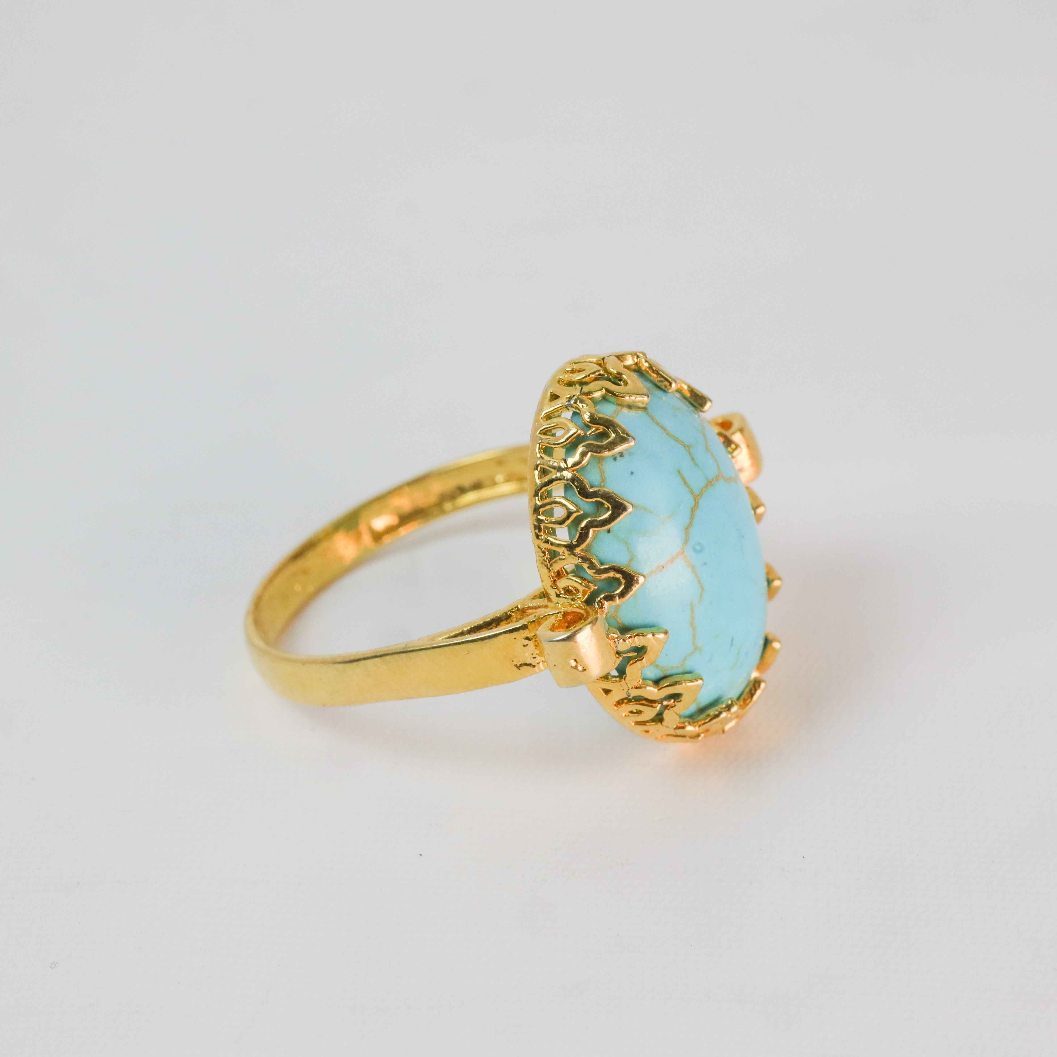 Turquoise Gold Plated Ring