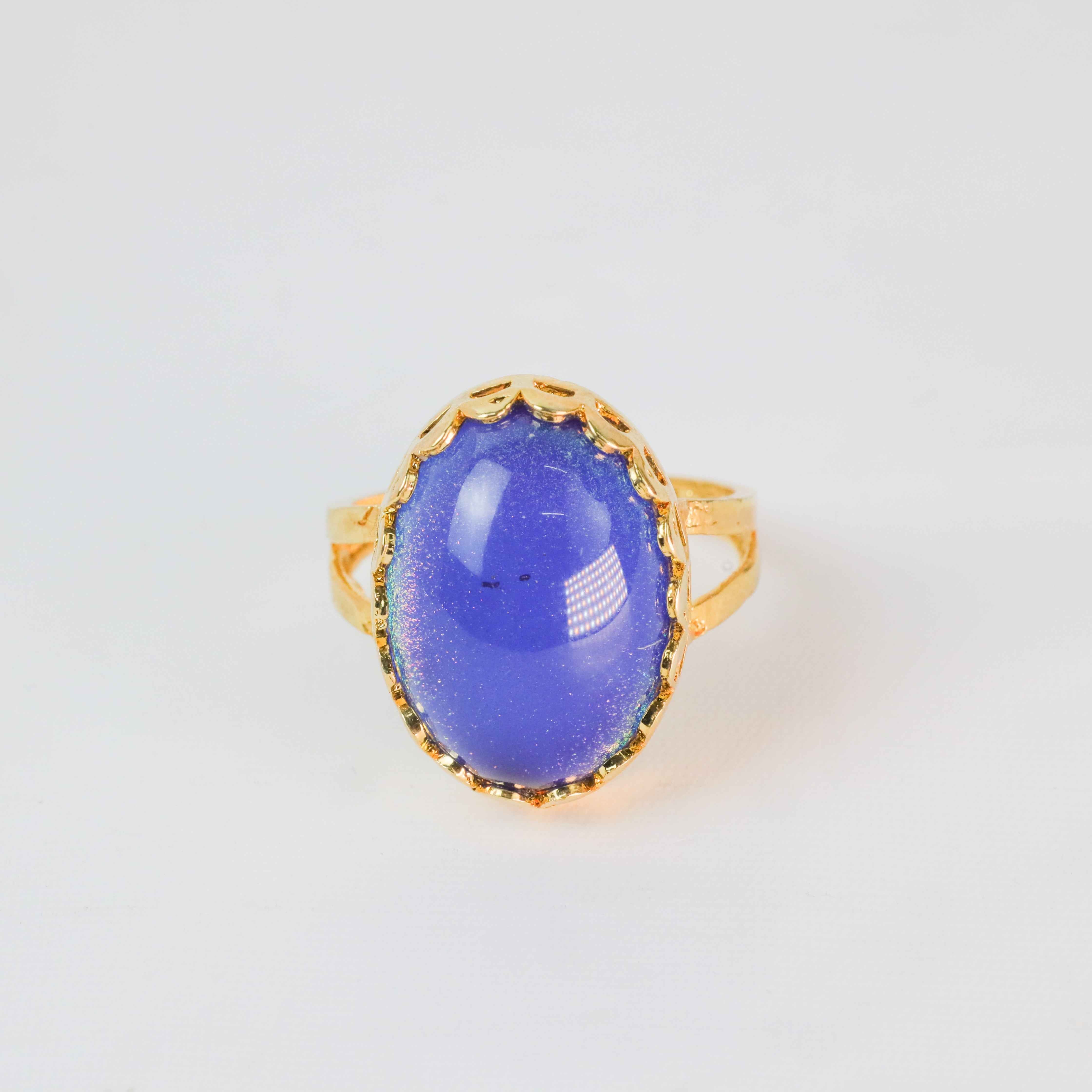 Gold Plated  galaxy Stone Ring