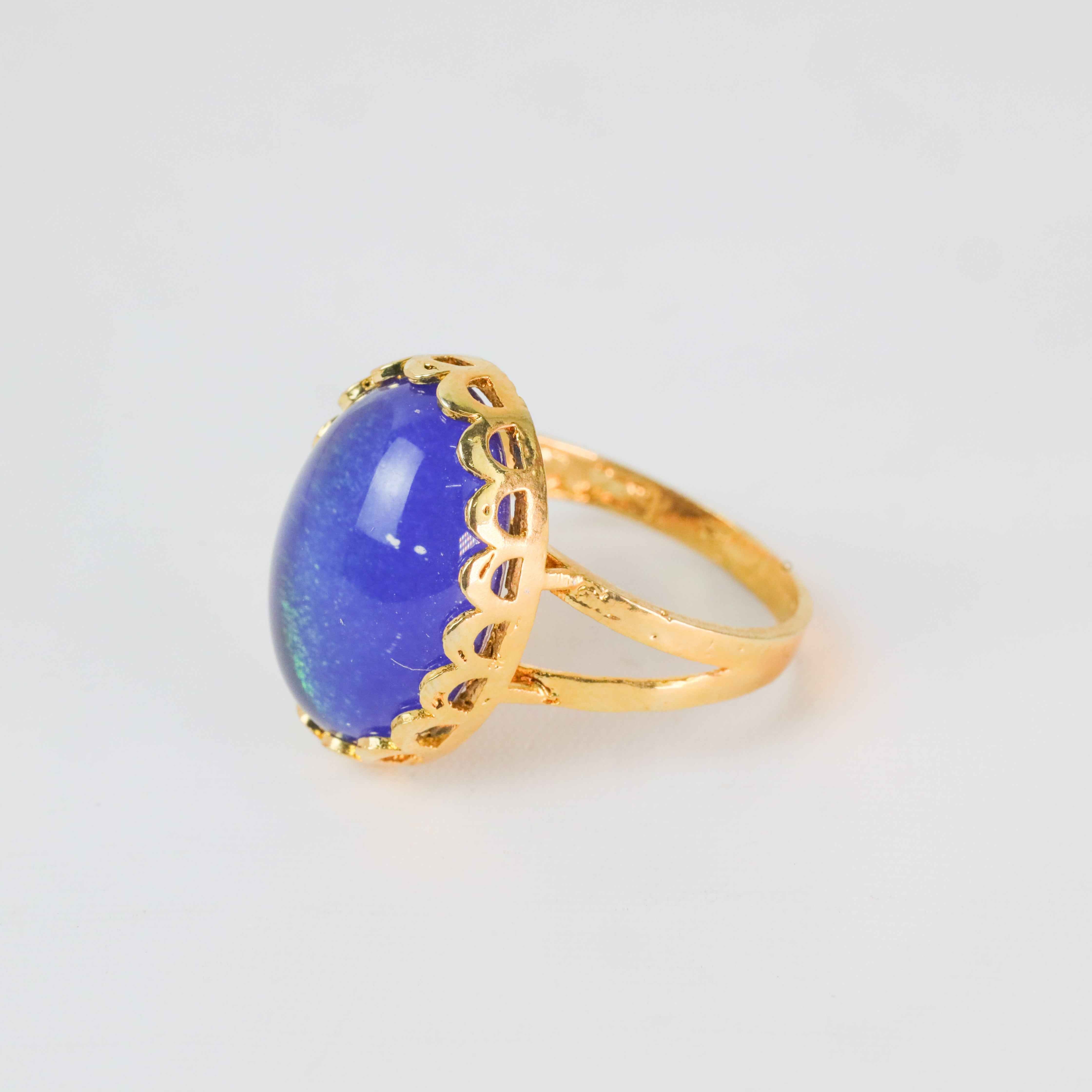 Gold Plated  galaxy Stone Ring