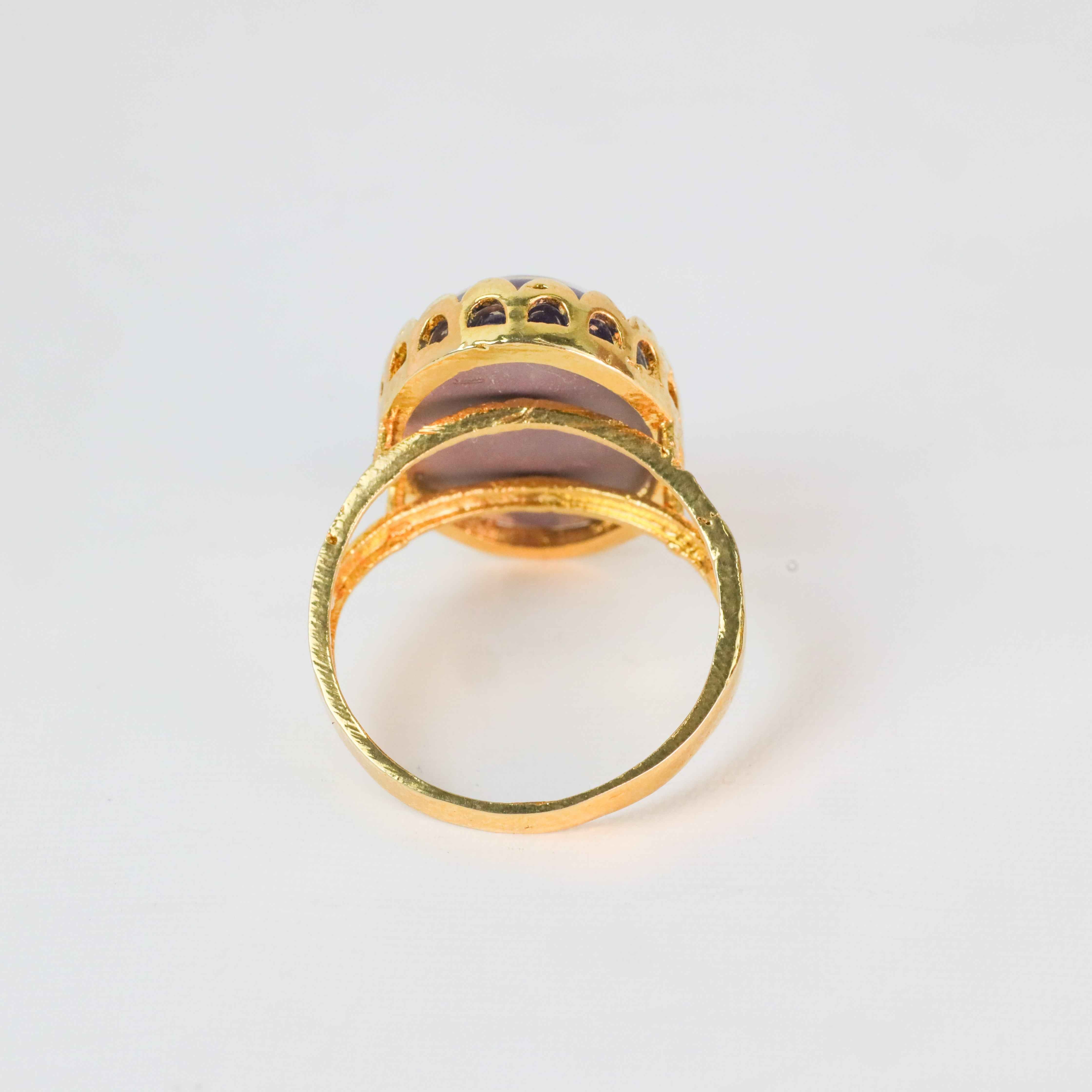Gold Plated  galaxy Stone Ring