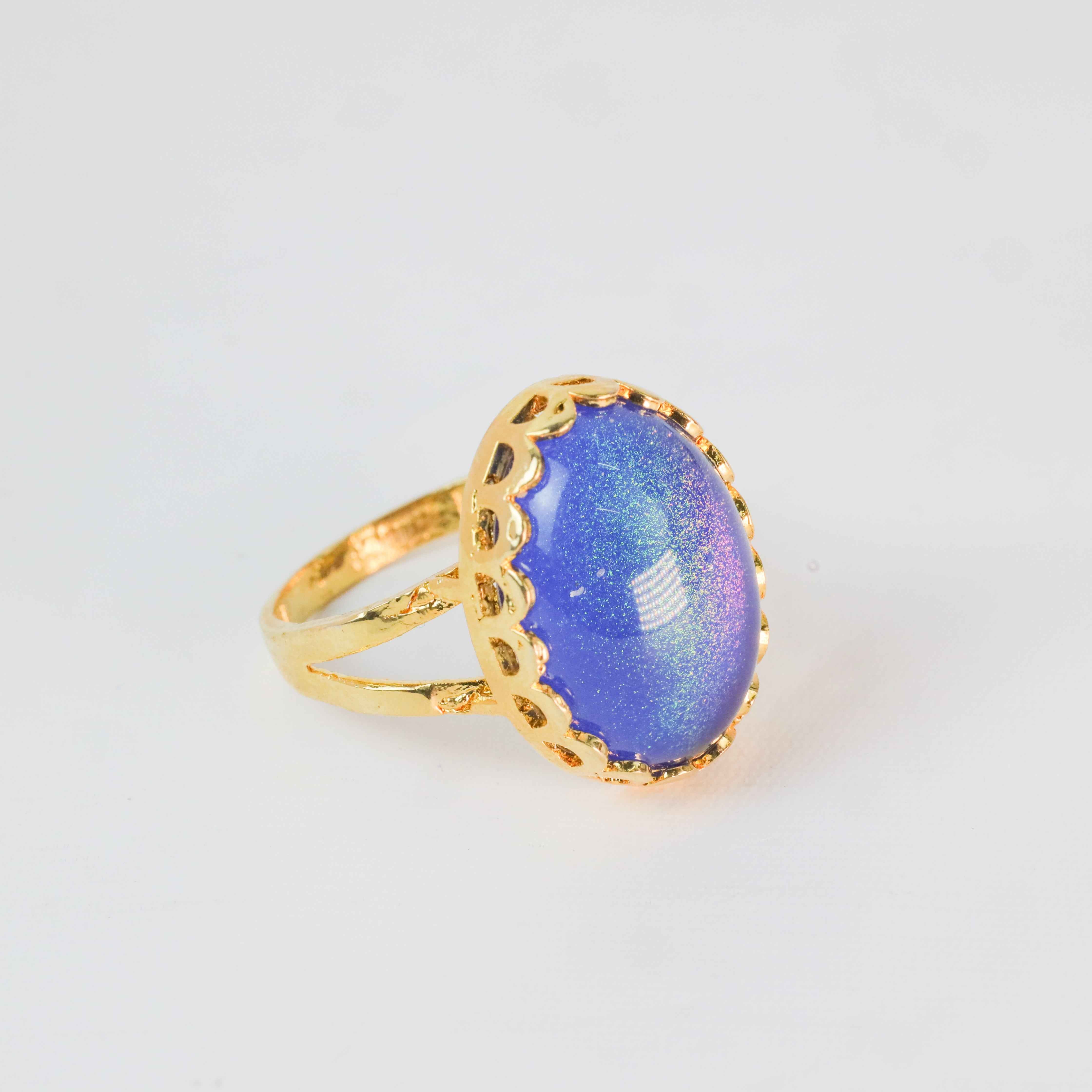 Gold Plated  galaxy Stone Ring