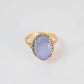 Gold Plated Oval Light Blue Stone Ring  1180