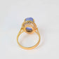 Gold Plated Oval Light Blue Stone Ring  1180
