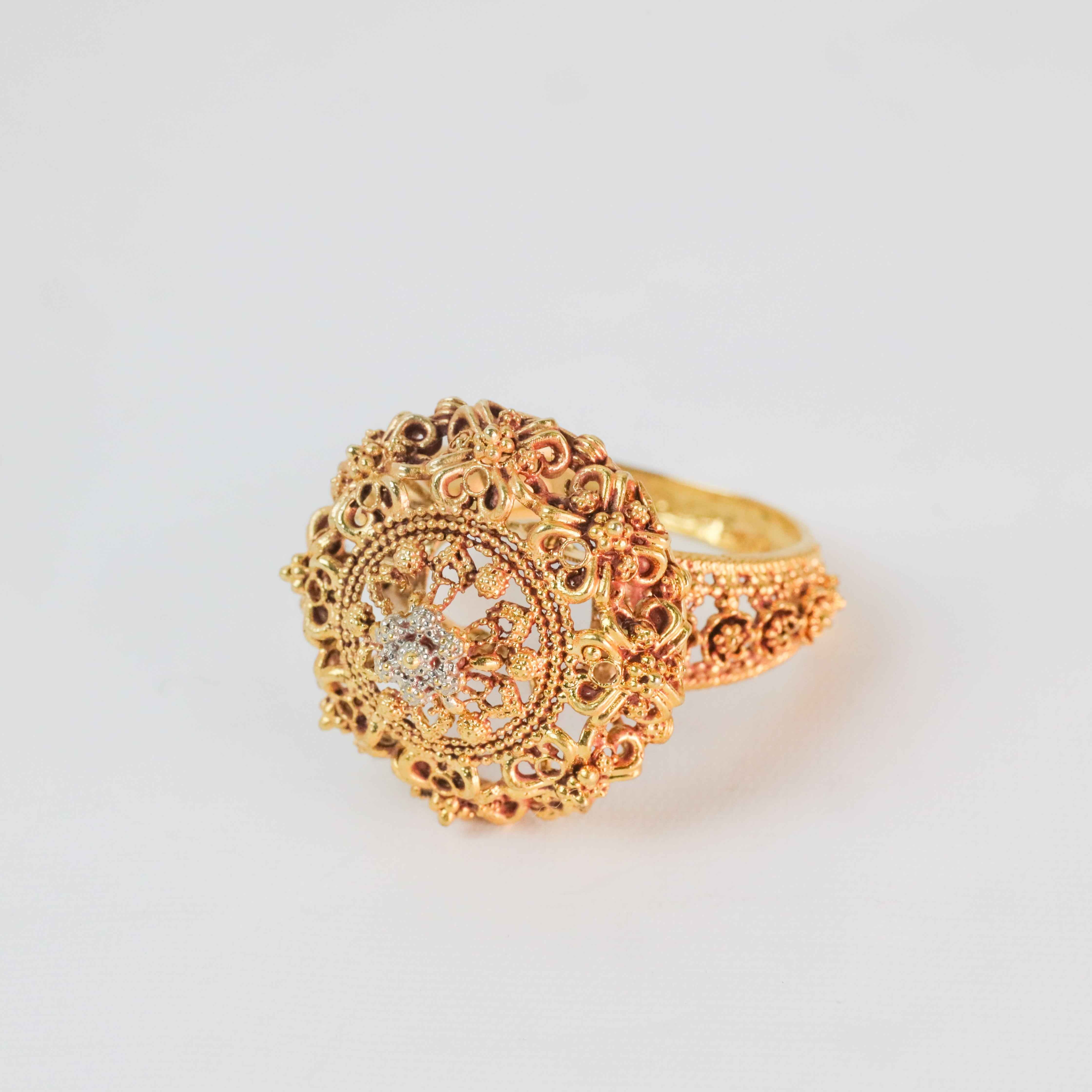 Gold plated Lace Flower Ring
