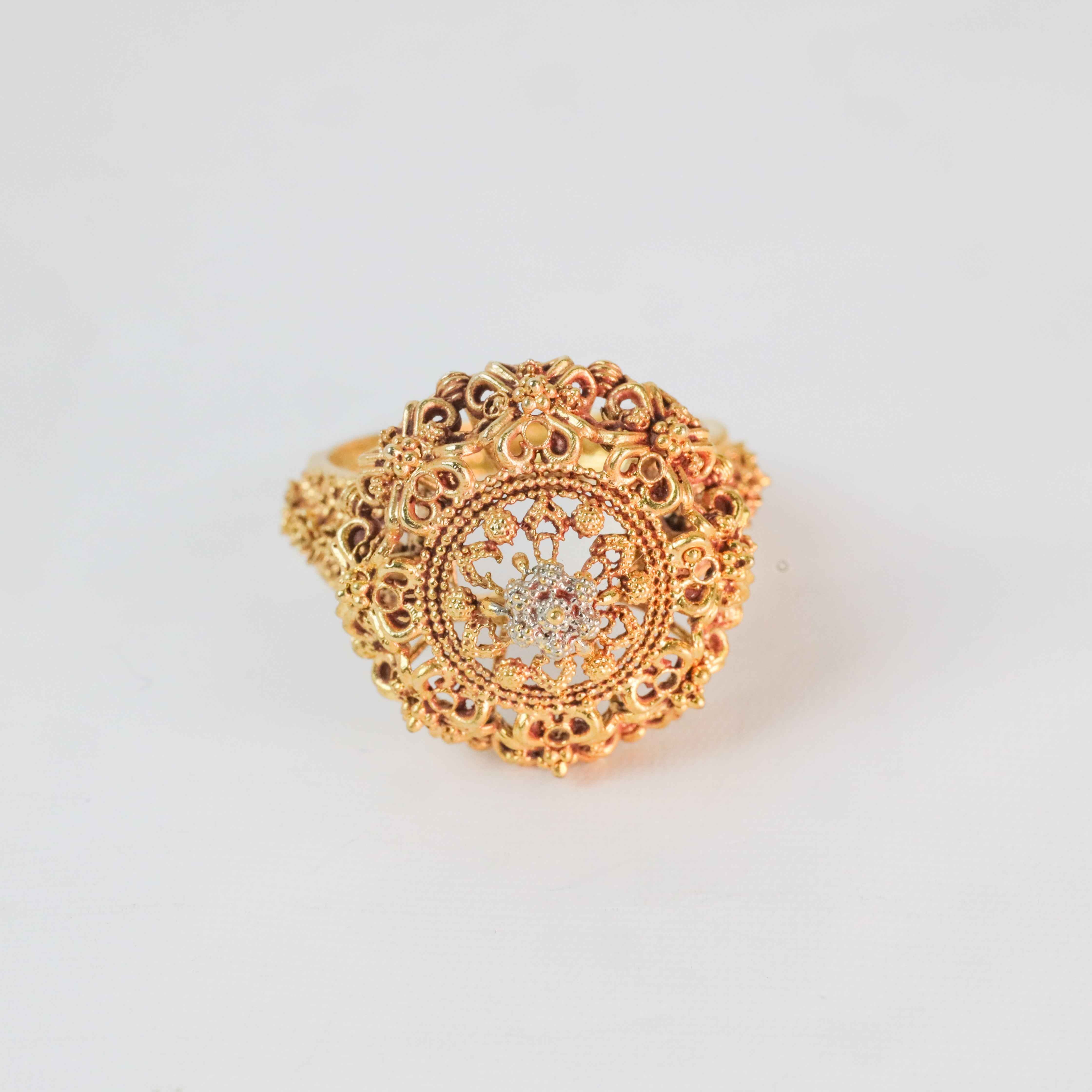 Gold plated Lace Flower Ring