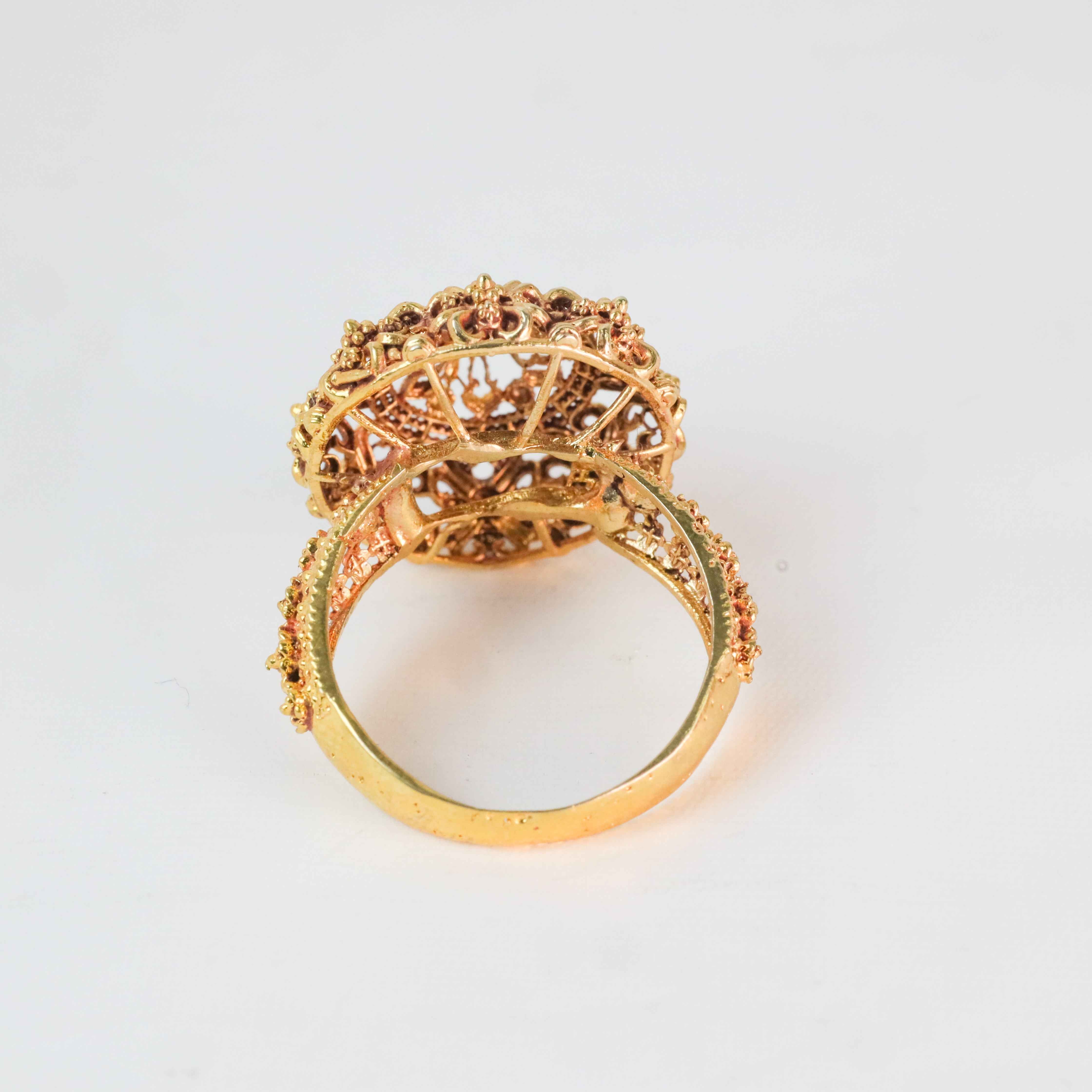 Gold plated Lace Flower Ring