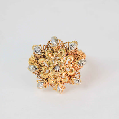 Floral Gold-Plated Heer-e-Naz Ring