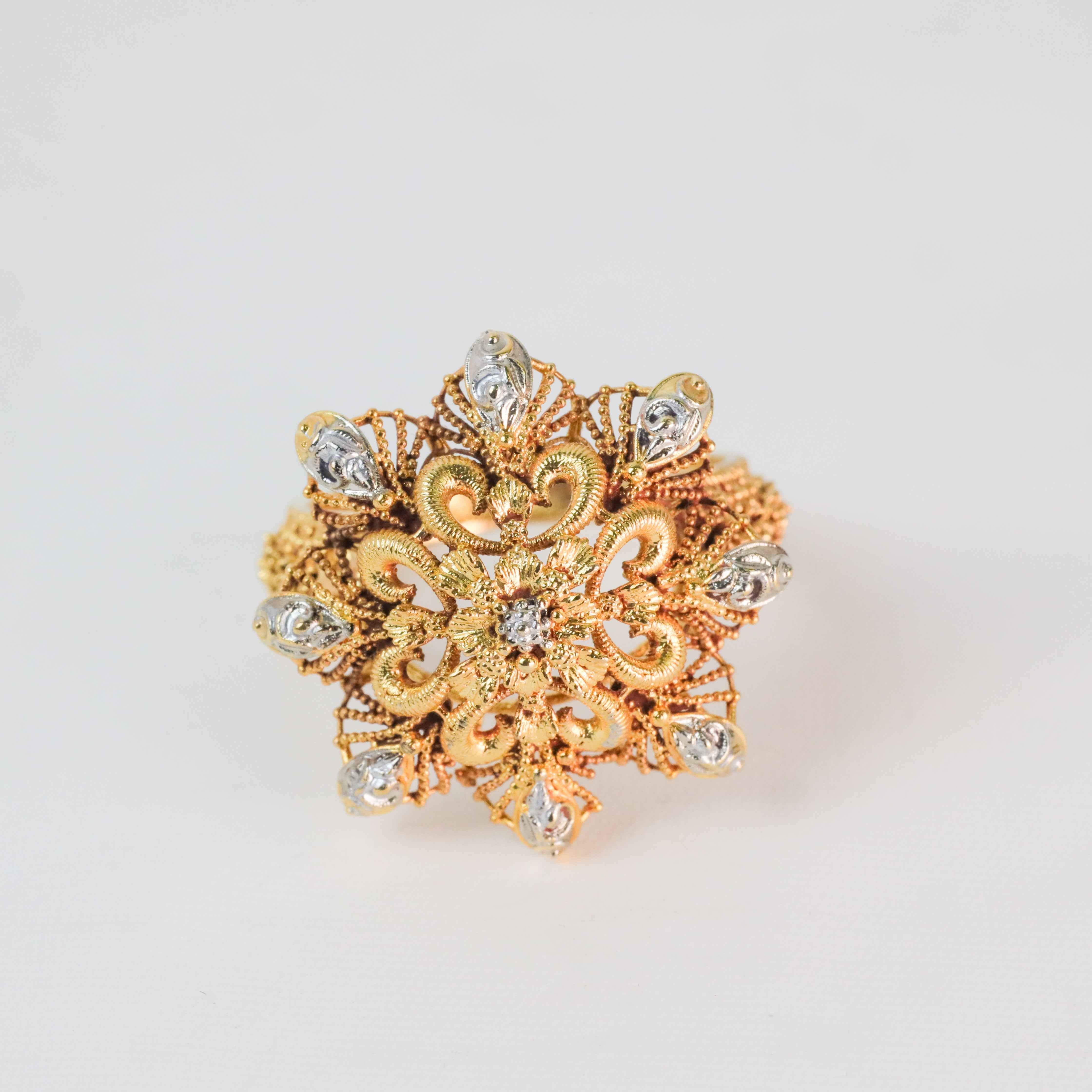 Floral Gold-Plated Heer-e-Naz Ring