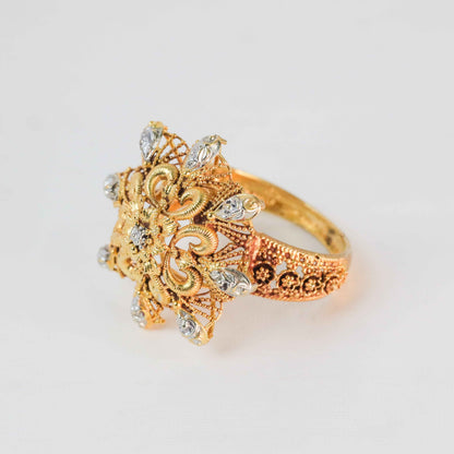 Floral Gold-Plated Heer-e-Naz Ring