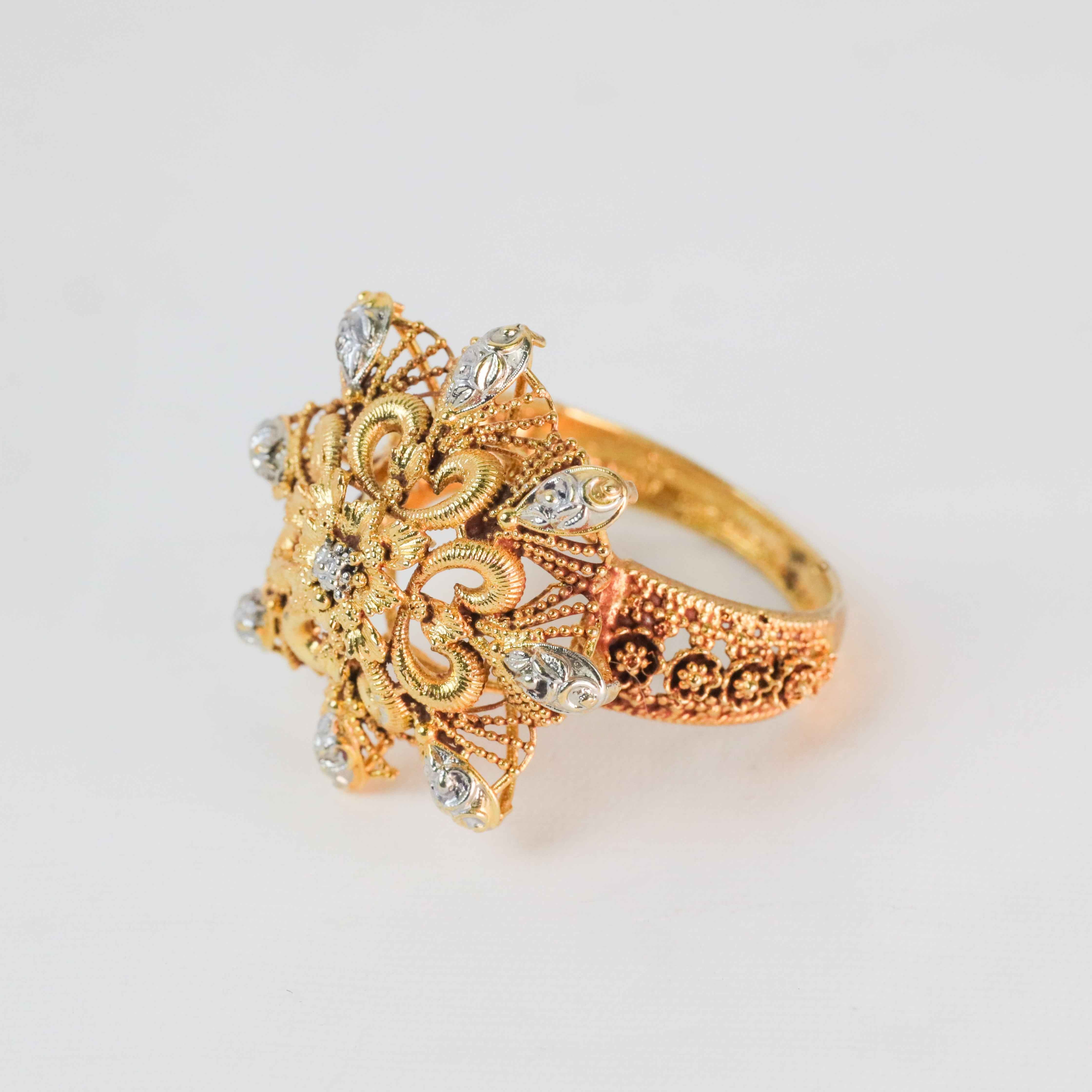 Floral Gold-Plated Heer-e-Naz Ring
