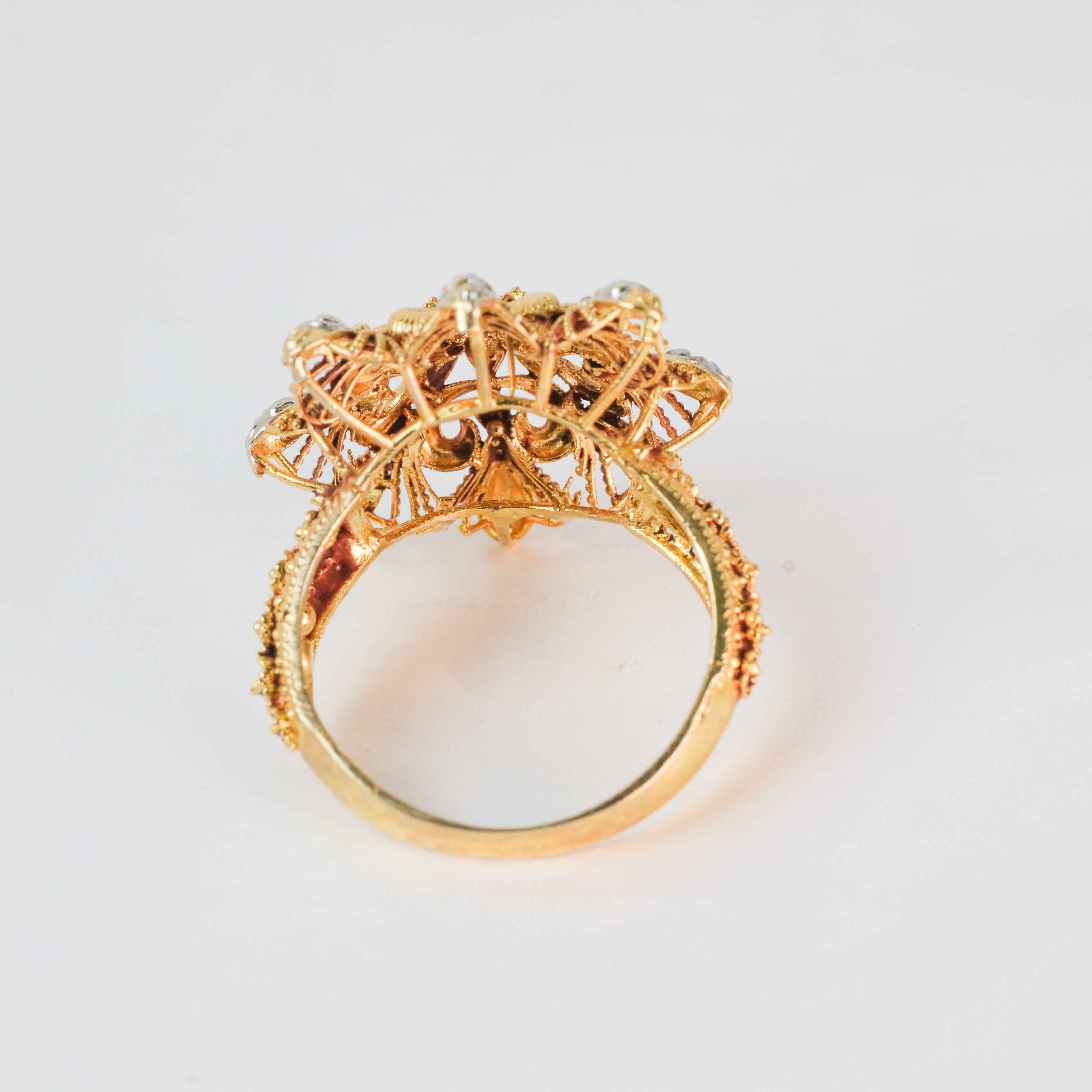 Floral Gold-Plated Heer-e-Naz Ring