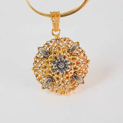 Gold Plated Elegant Floral Pendant Set