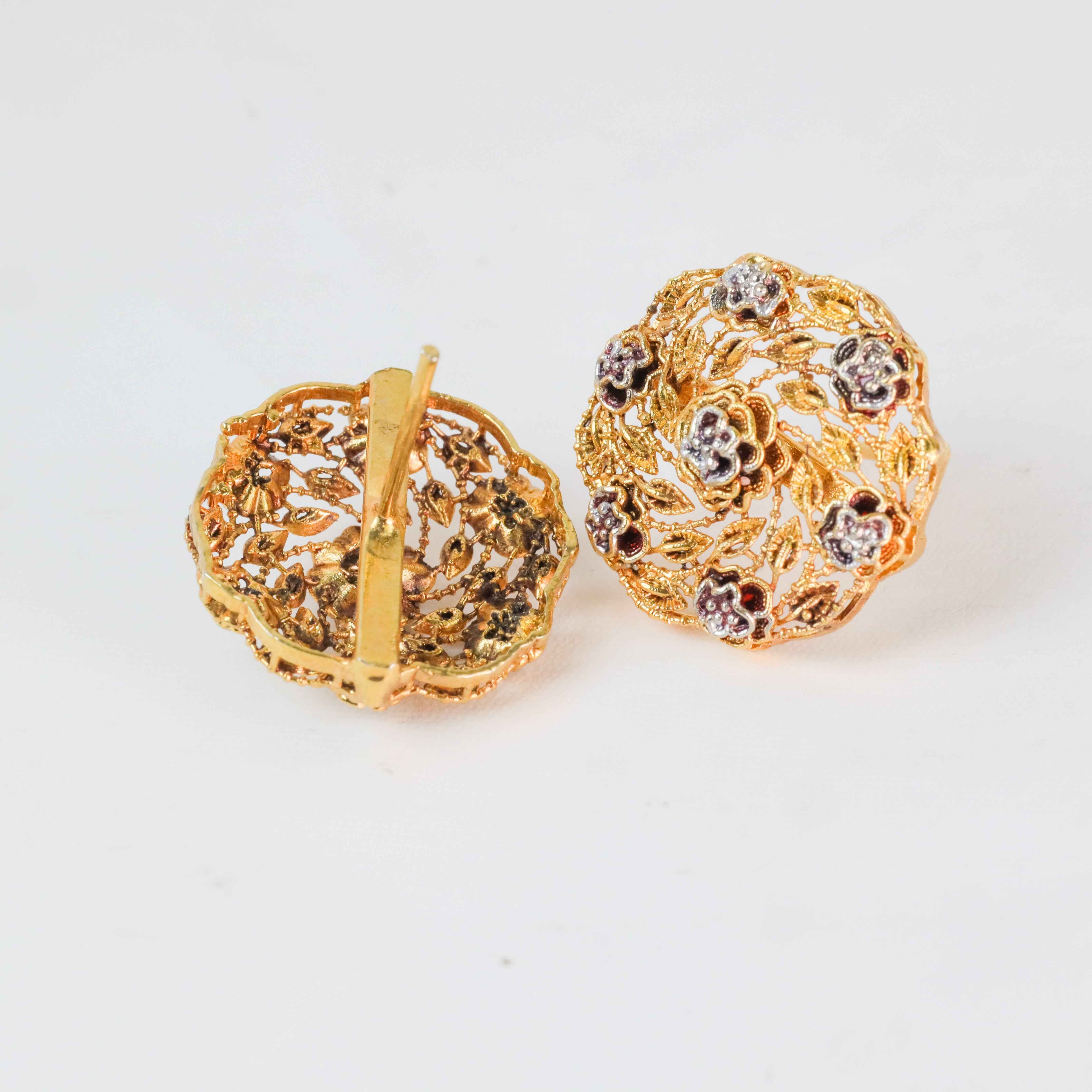 Gold Plated Handmade Floral Pendant Set