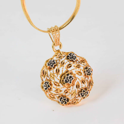 Gold Plated Handmade Floral Pendant Set