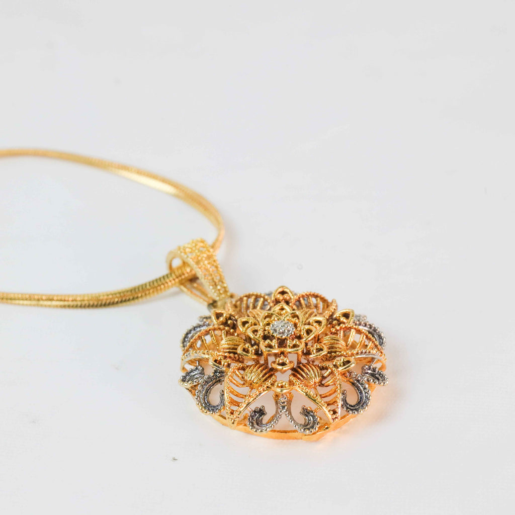 Gold Plated Stylish Floral Pendant Set