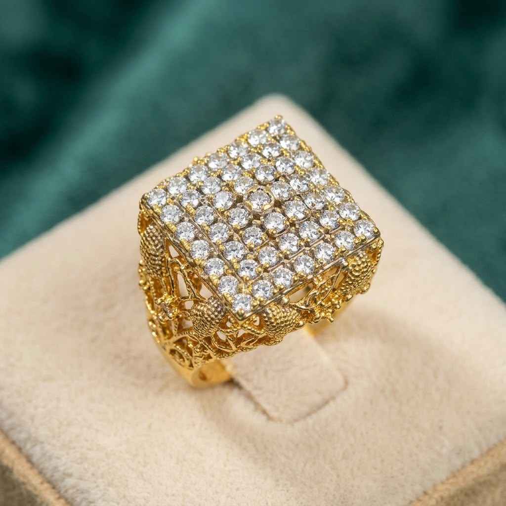 Diamond Cut Gold Plated Ring