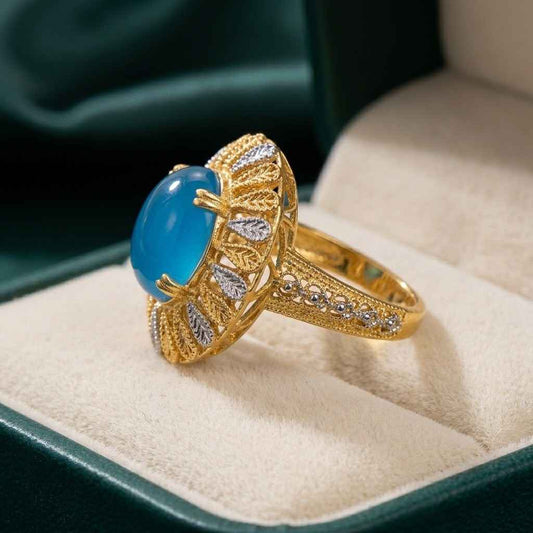 Crystle Stone Gold Plated Ring