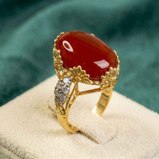 Royal Red Aqeeq Ring