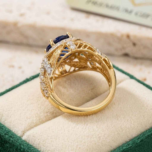 Blue Sapphire Gold Plated Ring