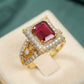 Ruby Stone With Dimond Cut
