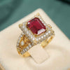 Ruby Stone With Dimond Cut