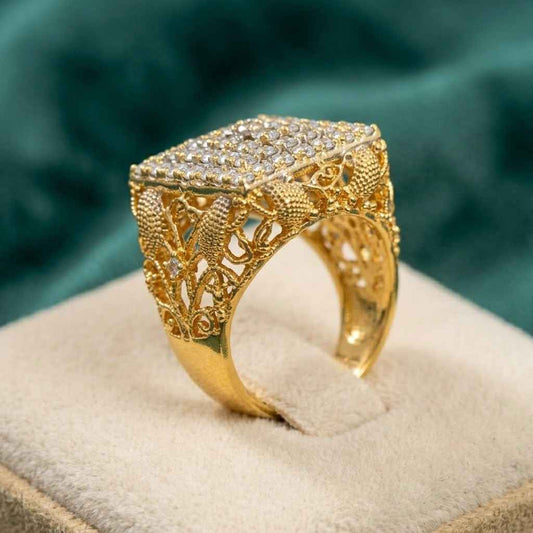 Diamond Cut Gold Plated Ring