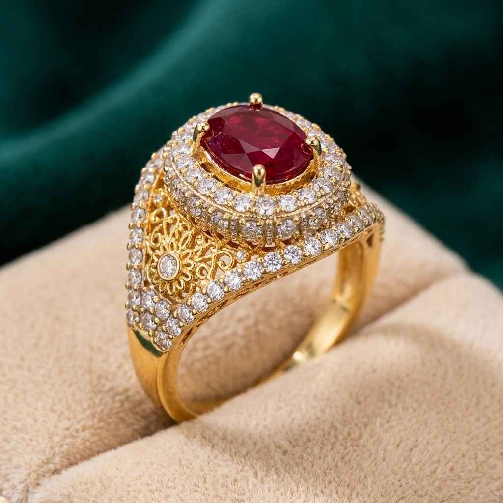 Ruby Stone Gold plated Ring