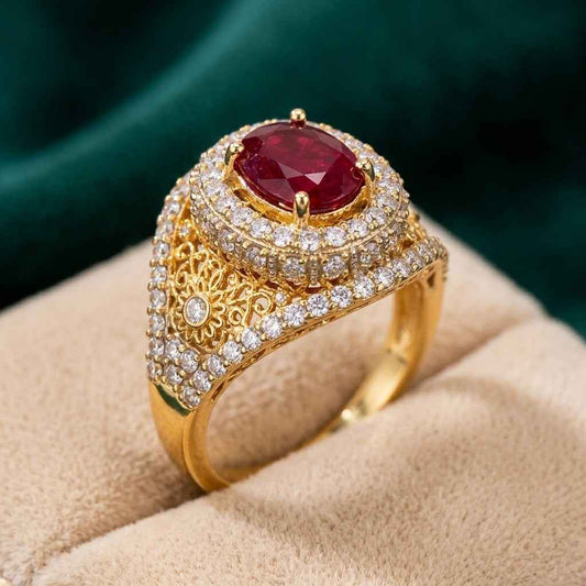 Ruby Stone Gold plated Ring