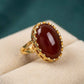Aqeeq With Gold Plated Ring