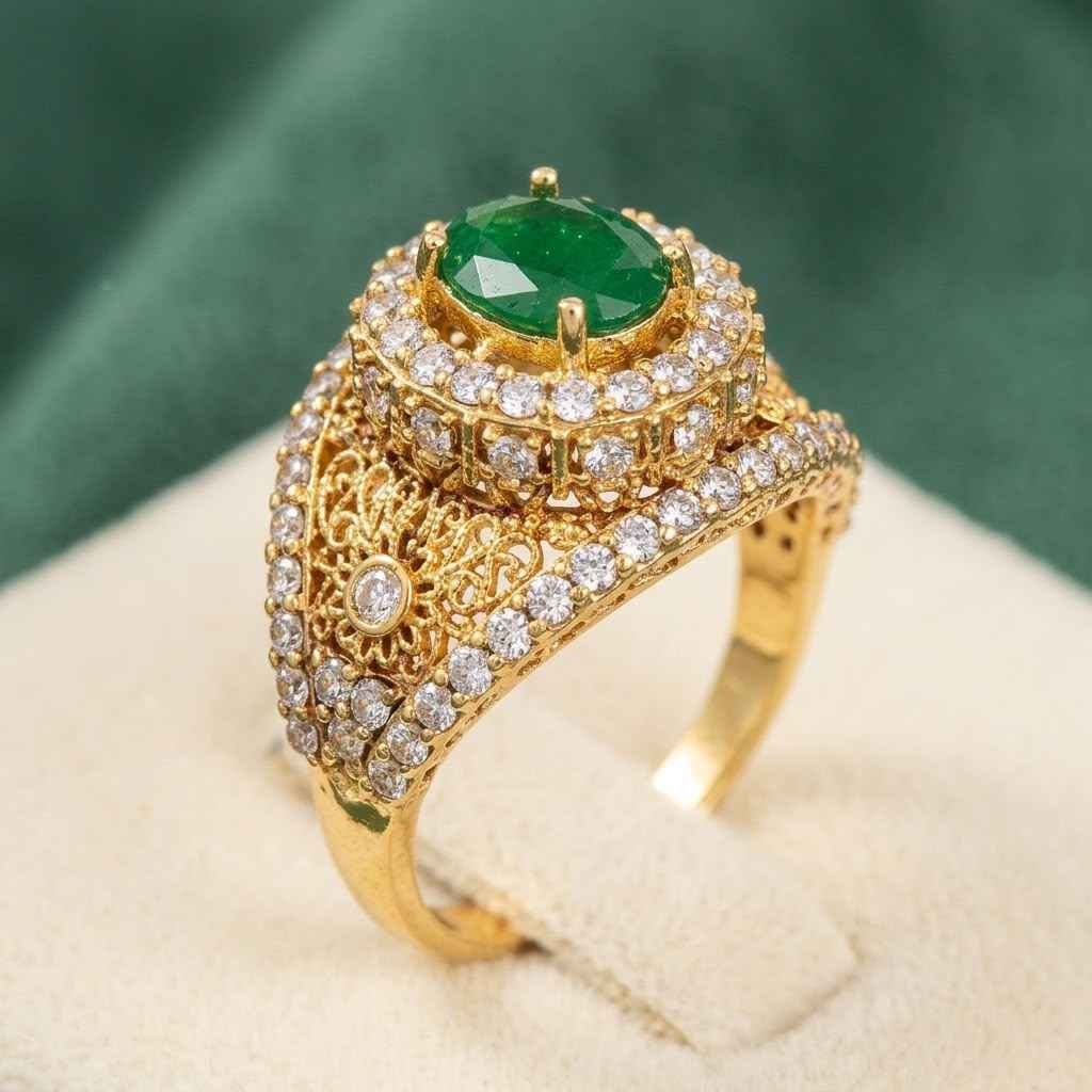 Royal Emerald Green Stone Ring