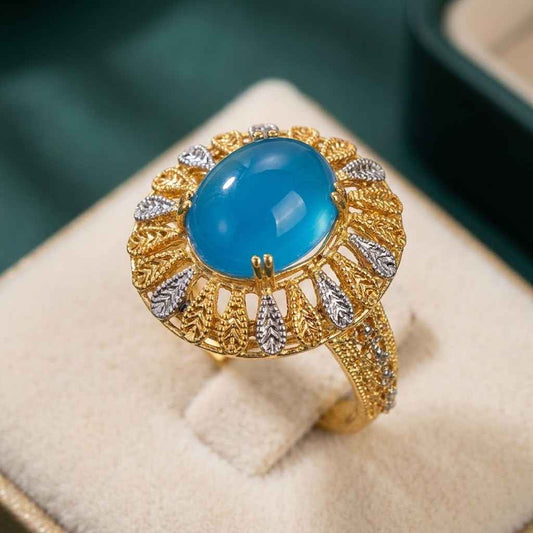 Crystle Stone Gold Plated Ring