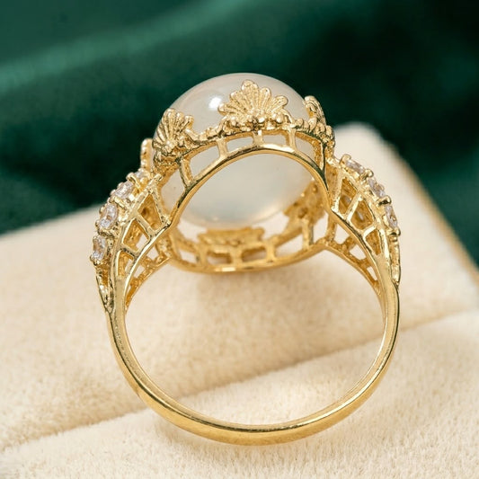 Women's White Aqeeq Ring