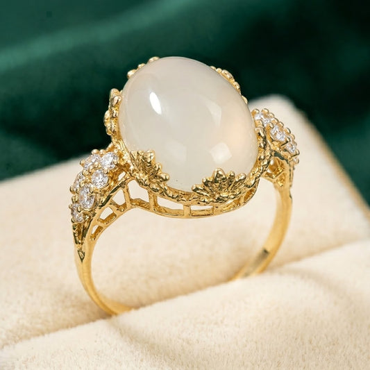 Women's White Aqeeq Ring