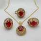 Red Chetam Stone Necklace Set