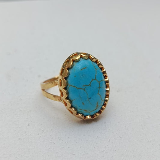 Gold plated aqeeq Ring