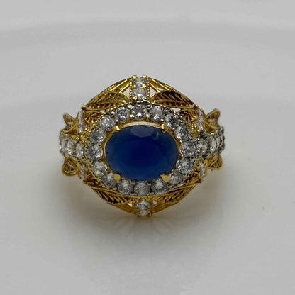 Gold-Plated Shah Blue Ring