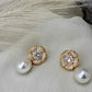 Floral Pearl with CZ Stone Earrings