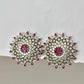 Floral purple White CZ Stones Earring