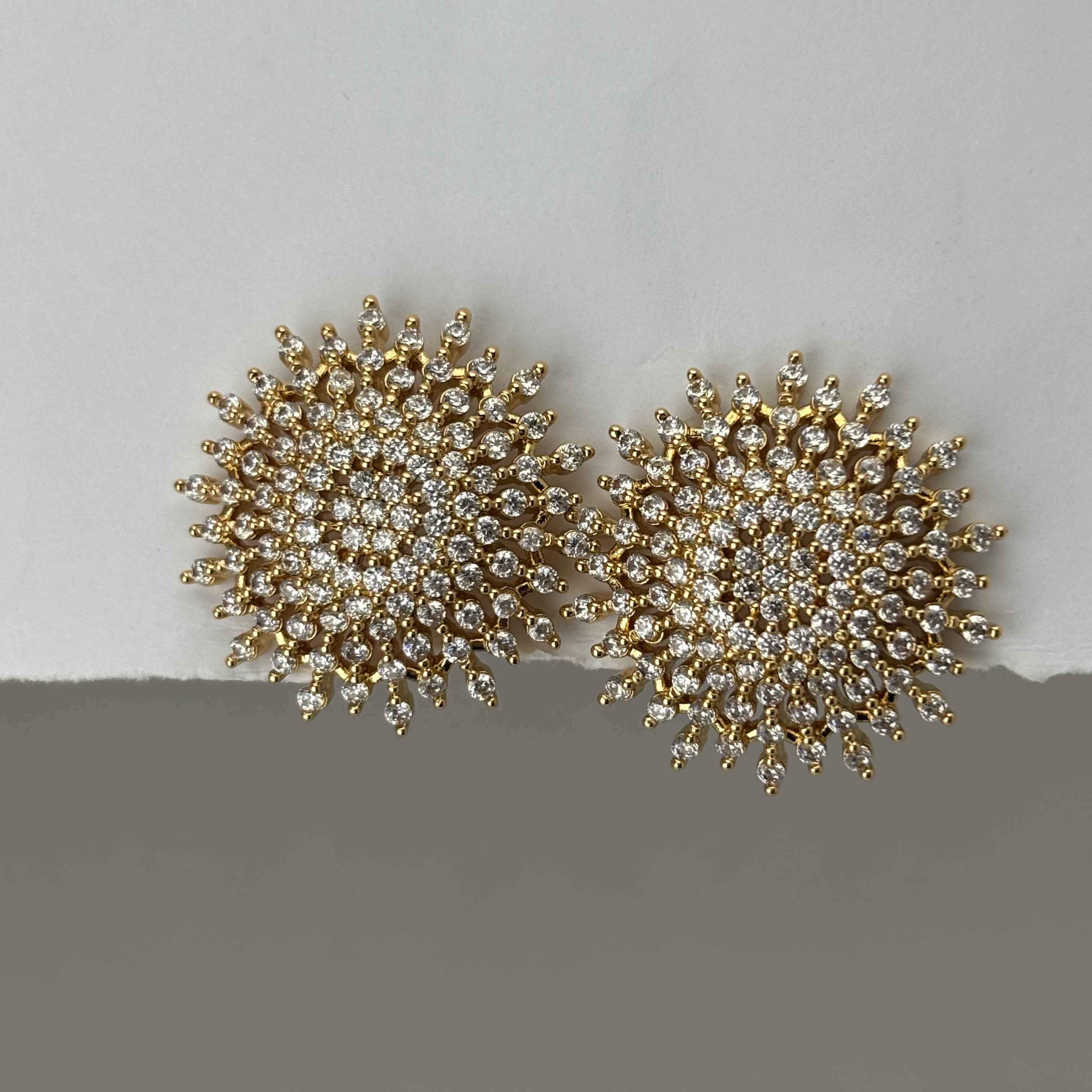 Floral White CZ Stones Earring