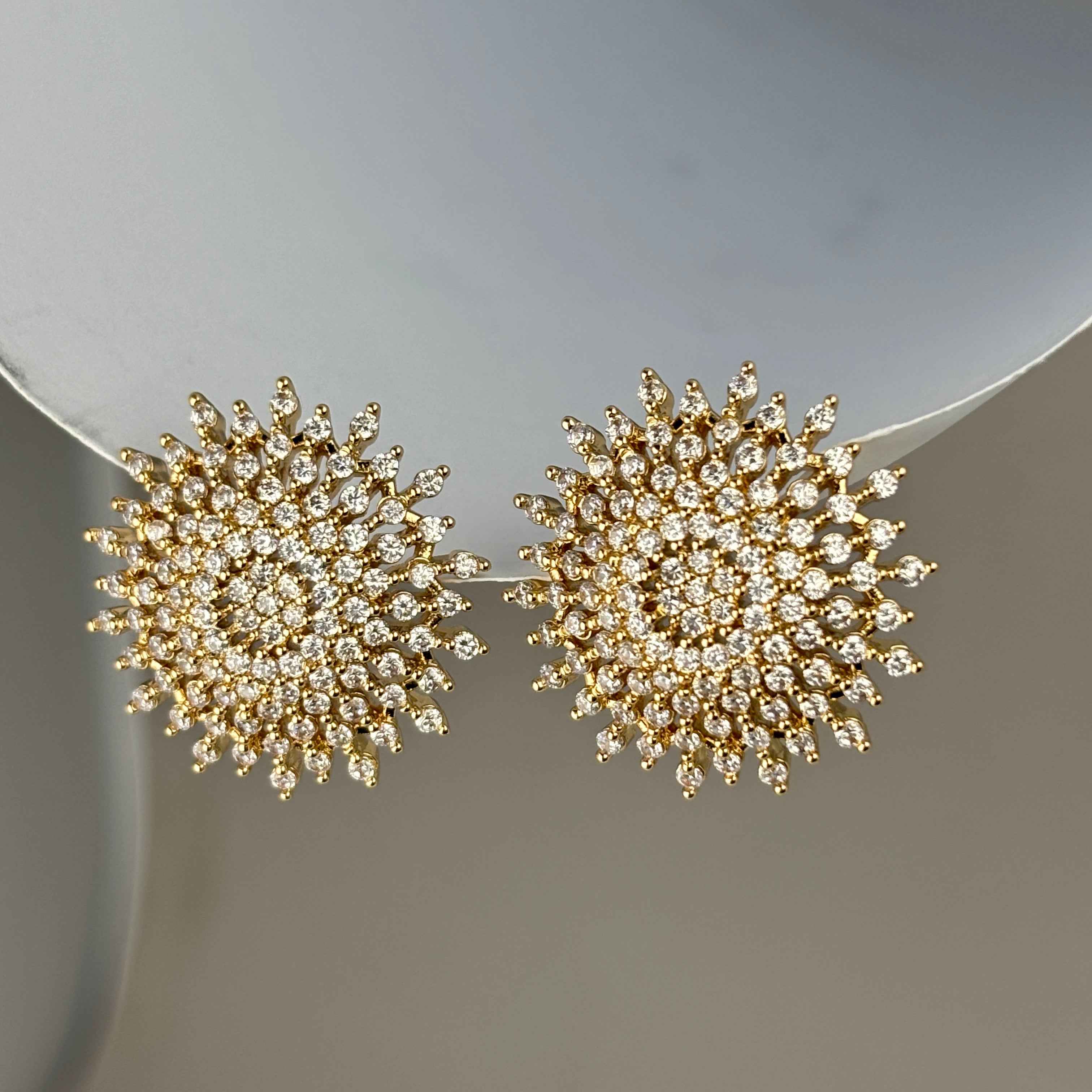 Floral White CZ Stones Earring