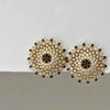 Sunflower White Black CZ Stones Earring