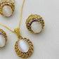 Royal white pendant necklace set