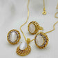 Royal white pendant necklace set