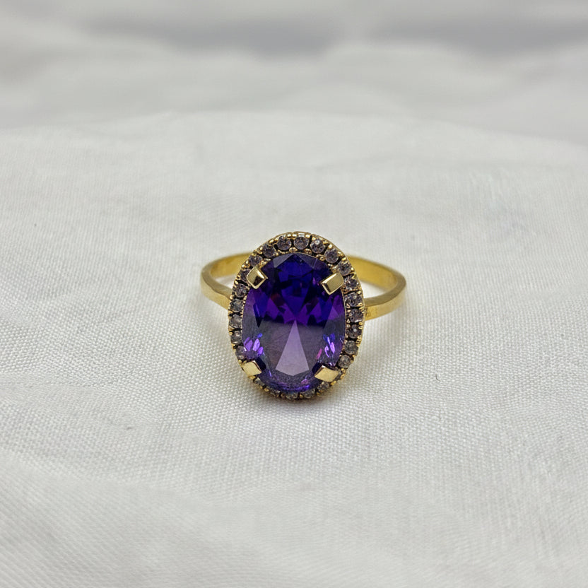 Imperial purple Oval stone Ring
